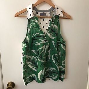 Anthro Vanessa Virginia leaf print tank top